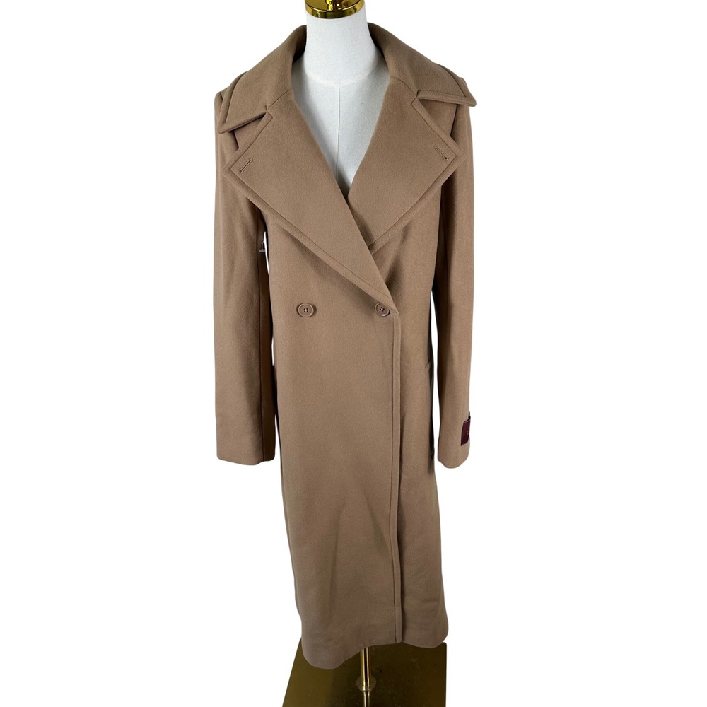 NWT Aritzia Babaton Benton Coat Women L Gold Camel Wool Cashmere Trench Jacket